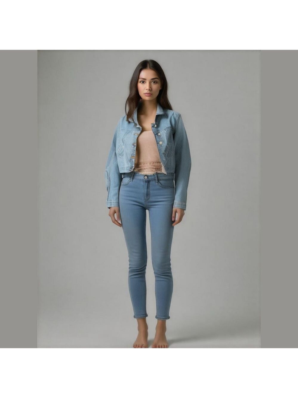 younique youth jean jacket crop size 1X